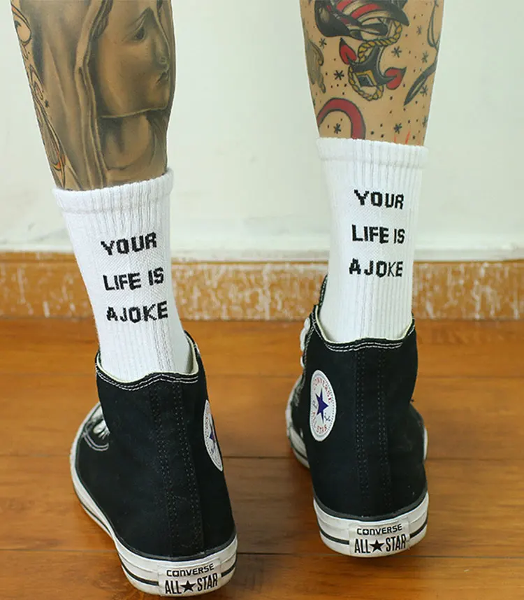 IMINCN 1Pair Original Design Young People Hiphop LIFE IS JOKE Cotton Dance Street High Fashion Black White Sock
IMINCN 1Pair Original Design Young People Hiphop LIFE IS JOKE Cotton Dance Street High Fashion Black White Sock