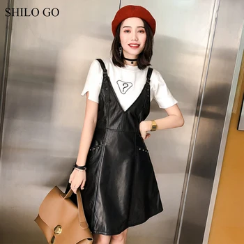 SHILO GO Leather Dress Womens Spring Fashion sheepskin genuine leather Dress V Neck spaghetti strap rivet pocket A Line dress
SHILO GO Leather Dress Womens Spring Fashion sheepskin genuine leather Dress V Neck spaghetti strap rivet pocket A Line dress