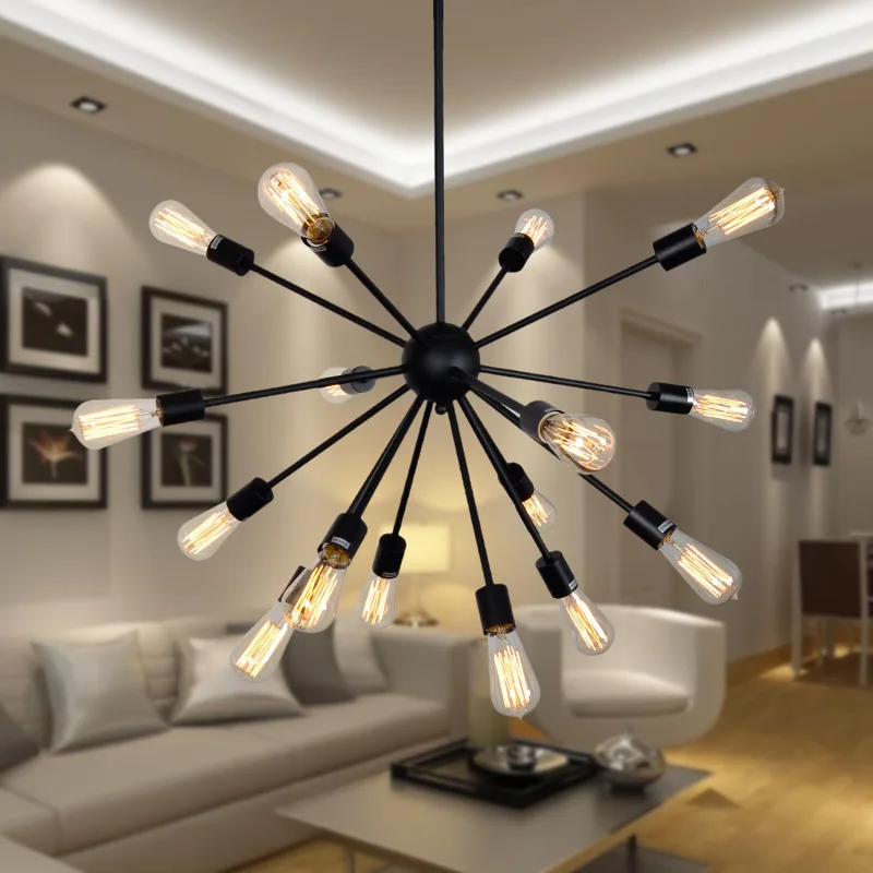 E27 Edison Bulbs Vintage Industrial Loft Pendant Light 12/15/18/20 Heads Sputnik Pendant Lamp Restaurant Bar Hanging Lights
E27 Edison Bulbs Vintage Industrial Loft Pendant Light 12/15/18/20 Heads Sputnik Pendant Lamp Restaurant Bar Hanging Lights