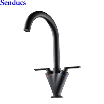 Senducs Black Kitchen Faucet Dual Handle Kitchen Sink Faucet With Quality Brass Kitchen Mixer Tap Hot Cold Water Taps
Senducs Black Kitchen Faucet Dual Handle Kitchen Sink Faucet With Quality Brass Kitchen Mixer Tap Hot Cold Water Taps