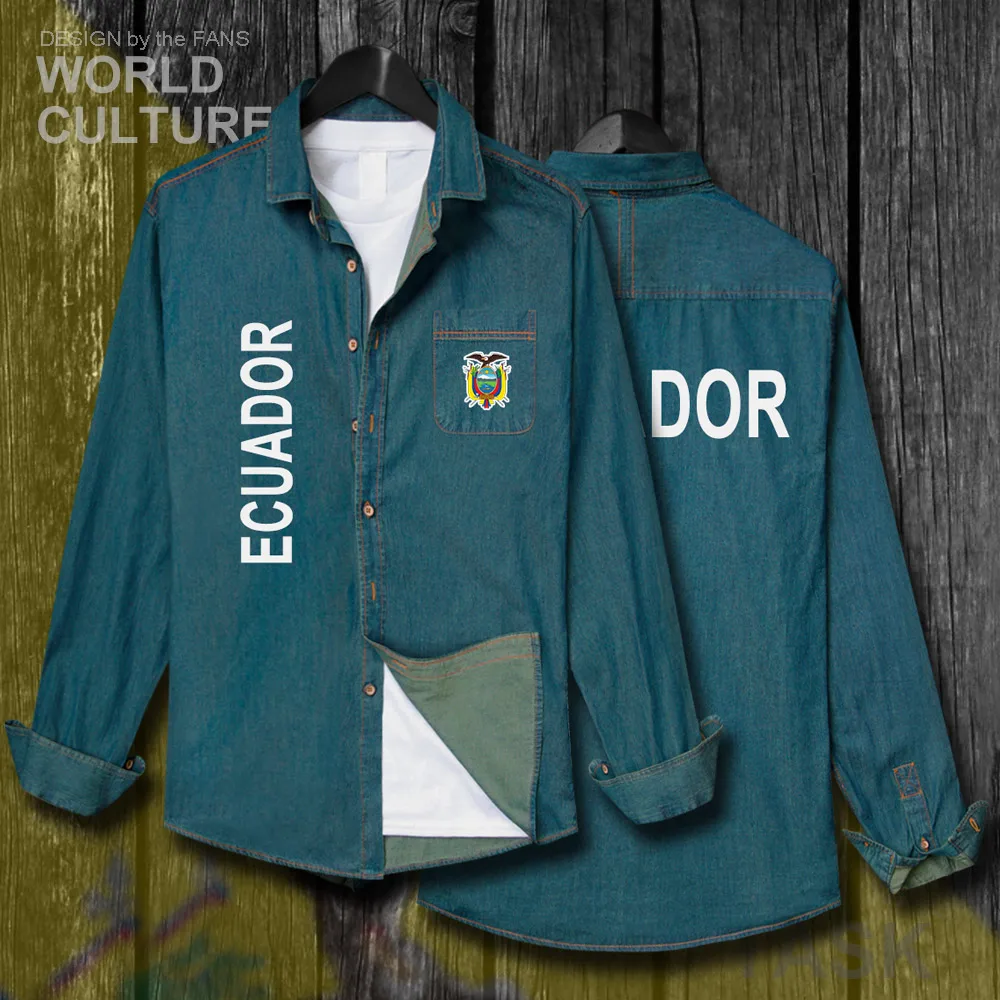 Republic of Ecuador Ecuadorian ECU Men Clothes Spring Autumn Cotton Turn-down Collar Jeans Shirt Long Sleeve Cowboy Jacket 20
Republic of Ecuador Ecuadorian ECU Men Clothes Spring Autumn Cotton Turn-down Collar Jeans Shirt Long Sleeve Cowboy Jacket 20