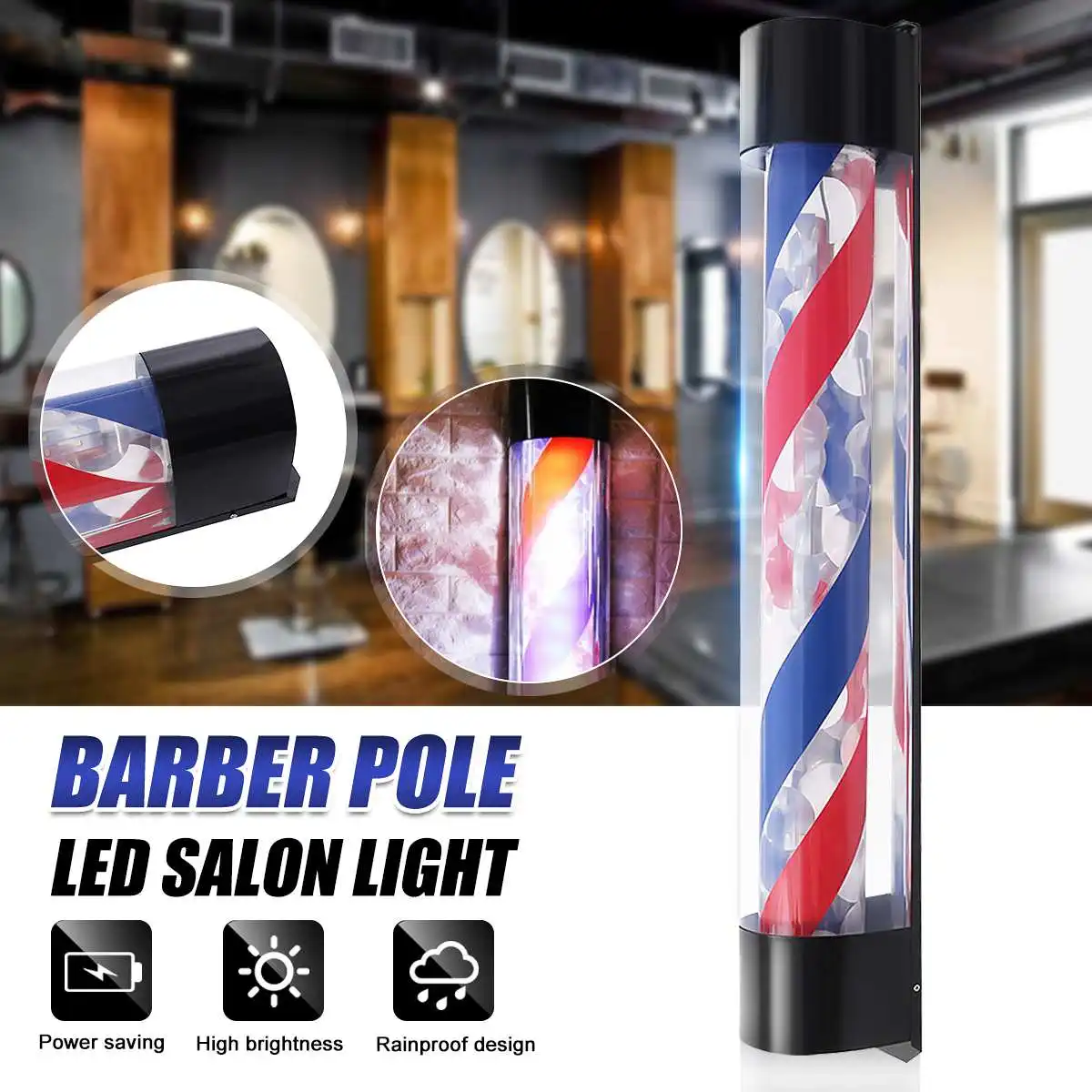 LED Barber Shop Sign Pole Light Red White Blue Stripe Design Roating Salon Wall Hanging Light Lamp Beauty Salon Lamp New
LED Barber Shop Sign Pole Light Red White Blue Stripe Design Roating Salon Wall Hanging Light Lamp Beauty Salon Lamp New