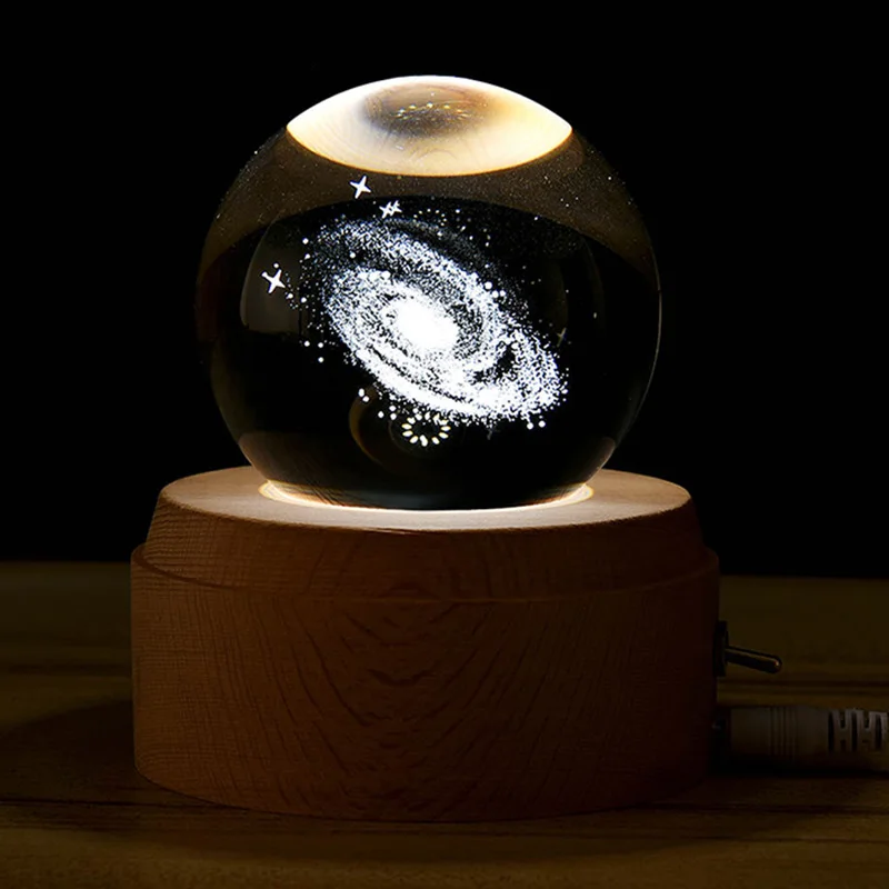 Moon Crystal Ball Wooden Luminous Night Lights (3)