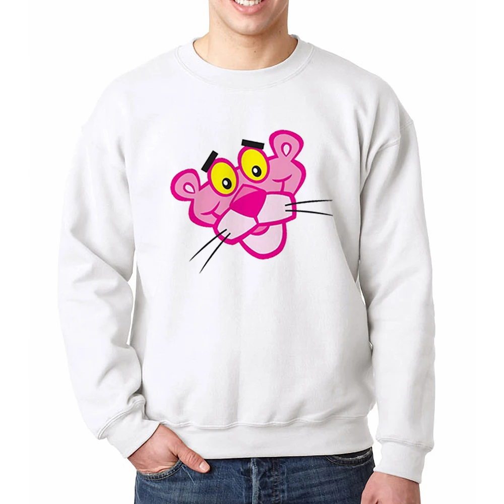 Высокое качество аниме Crewneck свитшоты Розовая пантера Harajuku пуловер хип хоп