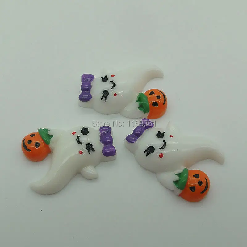 1pcs/lot resin flat back Halloween pumpkin phantom 32mm Cabochons Scrapbooking Hair Bow Center DIY Christmas decration C103-5