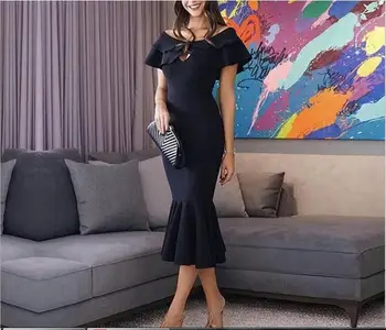 Slash Neck Sexy Black Bodycon Dress Top quality Ruffles Celebrity Nightclub Fashion pub Evening party vintage long Bandage dress
Slash Neck Sexy Black Bodycon Dress Top quality Ruffles Celebrity Nightclub Fashion pub Evening party vintage long Bandage dress