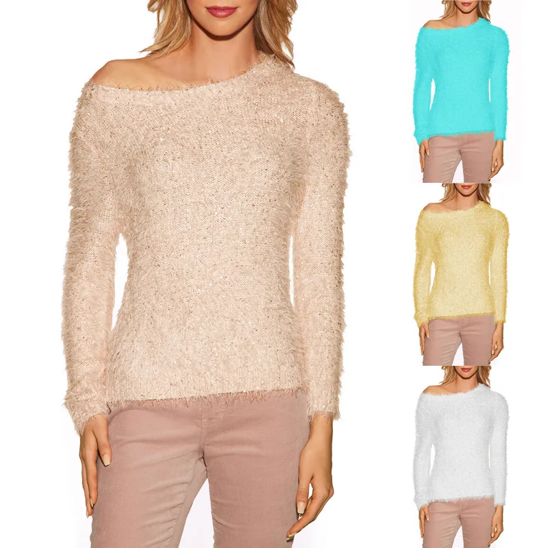 AVODOVAMA M женские пуловеры однотонные теплые свитера модные повседневные свободные