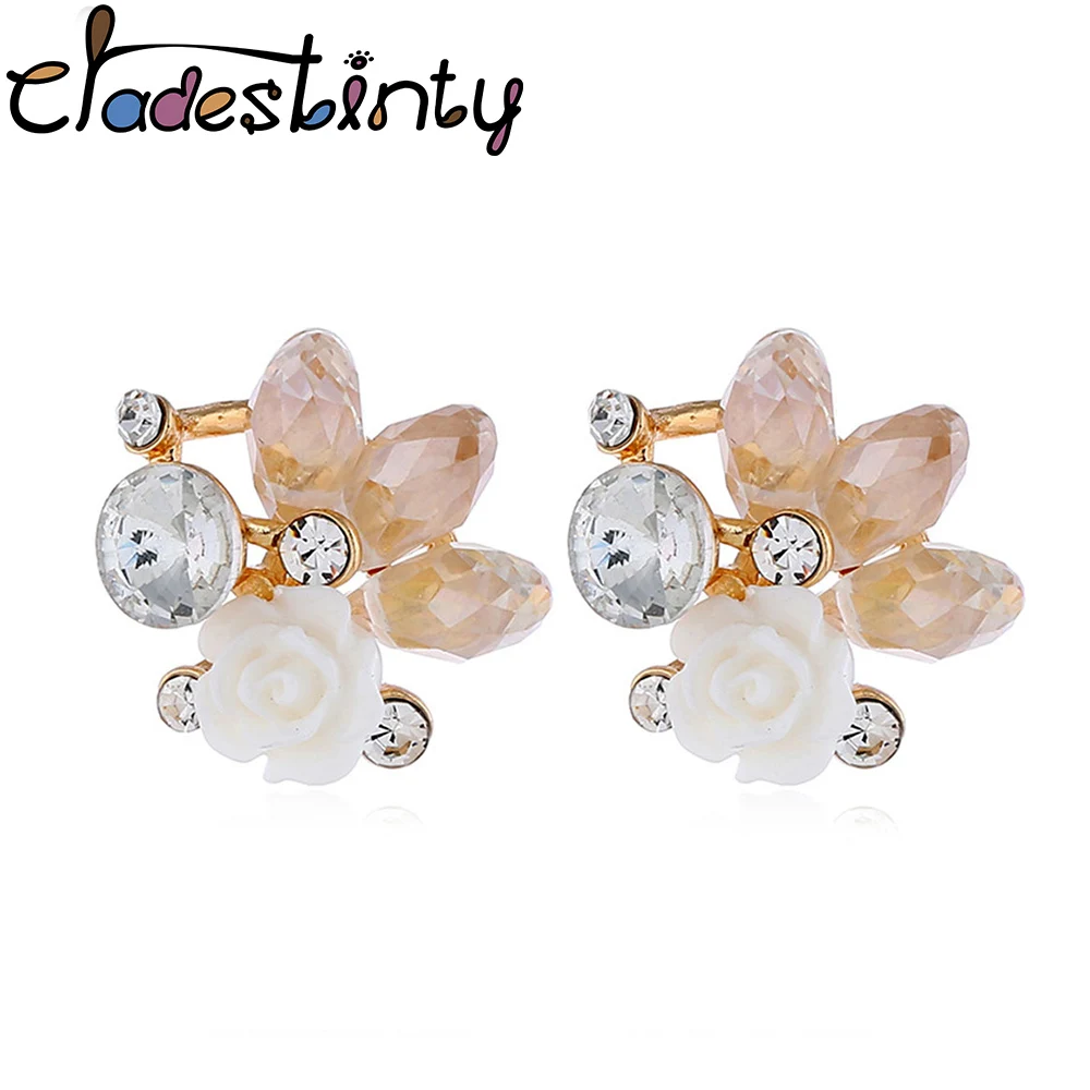 Chadestinty Women Romantic Jewelry Elegant White Green Resin Flower Stud Earrings Female Floral Earings kolczyki orecchini
Chadestinty Women Romantic Jewelry Elegant White Green Resin Flower Stud Earrings Female Floral Earings kolczyki orecchini