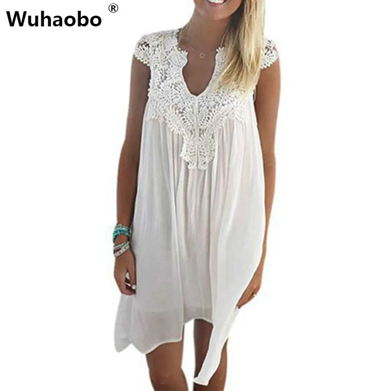 Wuhaobo Plus Size Sexy Lace Maternity Clothes White Casual Boho Dress Women Summer Beach Loose Chiffon Dresses 2019 Vestidos
Wuhaobo Plus Size Sexy Lace Maternity Clothes White Casual Boho Dress Women Summer Beach Loose Chiffon Dresses 2019 Vestidos