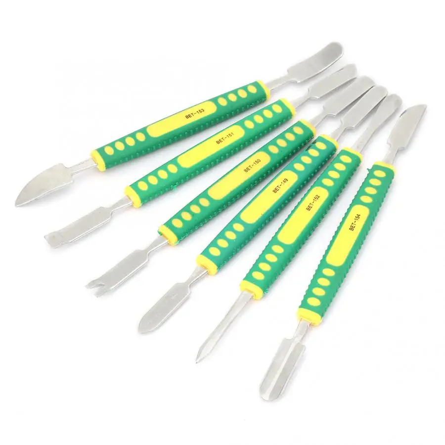 6Pcs Double Head Metal Phone Spudger Pry Opening Hand Tool Set Dual Ends Metal Spudger For Mobile Phone Laptop Watches Repairing
6Pcs Double Head Metal Phone Spudger Pry Opening Hand Tool Set Dual Ends Metal Spudger For Mobile Phone Laptop Watches Repairing
