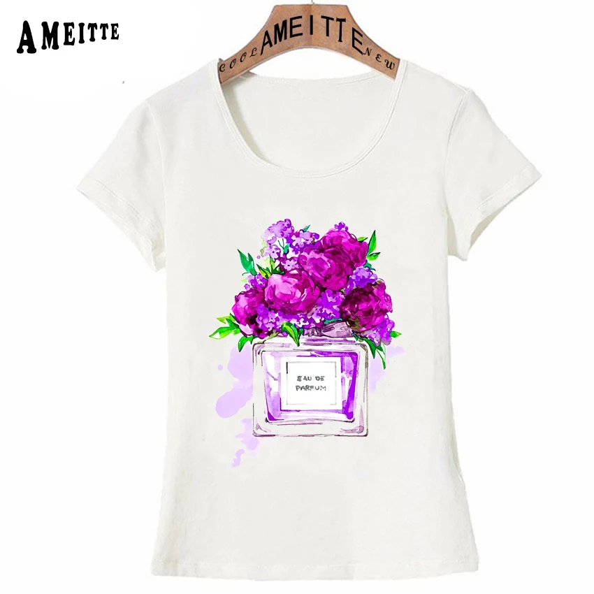 Perfume Bottle Watercolor Hand Painted With Purple /Pink/Blue Flowers T-Shirt Vogue Women T-shirt Fashion Street Girl Tees Tops
Perfume Bottle Watercolor Hand Painted With Purple /Pink/Blue Flowers T-Shirt Vogue Women T-shirt Fashion Street Girl Tees Tops