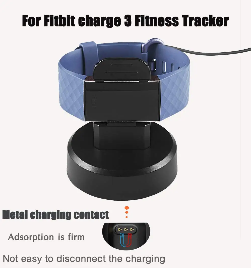 

Holder Stand Charging Dock For Fitbit Charge 3 USB Charger Power Date Cable For Charge3 Smart Wristband Accessories 1M