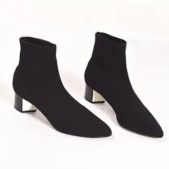 New Arrival Fashion Women Ankle Socks Boots Casual High Tops Knitted Elastic Boots Pointed Toe Shoes Lady 
New Arrival Fashion Women Ankle Socks Boots Casual High Tops Knitted Elastic Boots Pointed Toe Shoes Lady