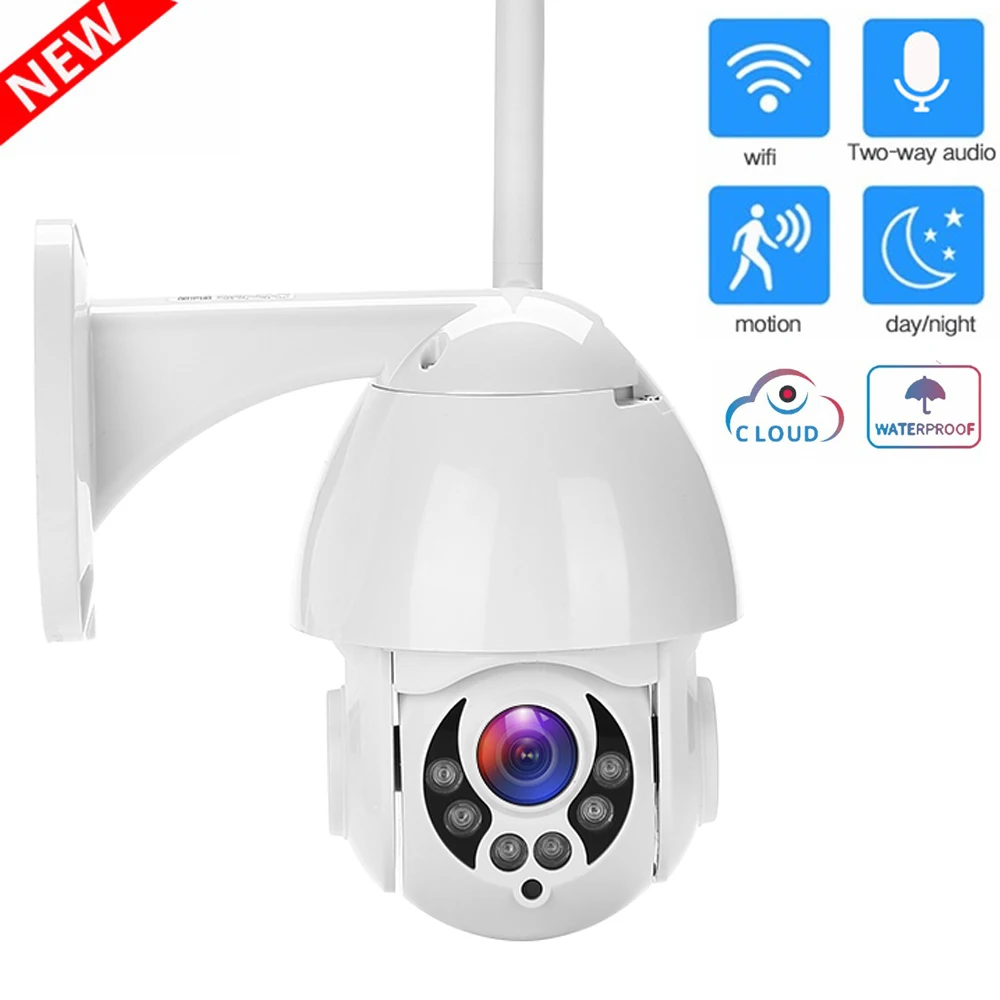 1080P 2MP Wireless IP Camera WiFi Speed Dome PTZ Outdoor IP66 Onvif Two Way Audio IR CCTV Security Surveillance Camara exterior
1080P 2MP Wireless IP Camera WiFi Speed Dome PTZ Outdoor IP66 Onvif Two Way Audio IR CCTV Security Surveillance Camara exterior