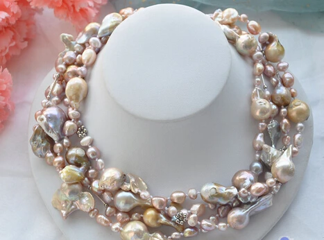 xiuli 003339 4row lavender BAROQUE/round KESHI REBORN PEARL NECKLACE 
xiuli 003339 4row lavender BAROQUE/round KESHI REBORN PEARL NECKLACE
