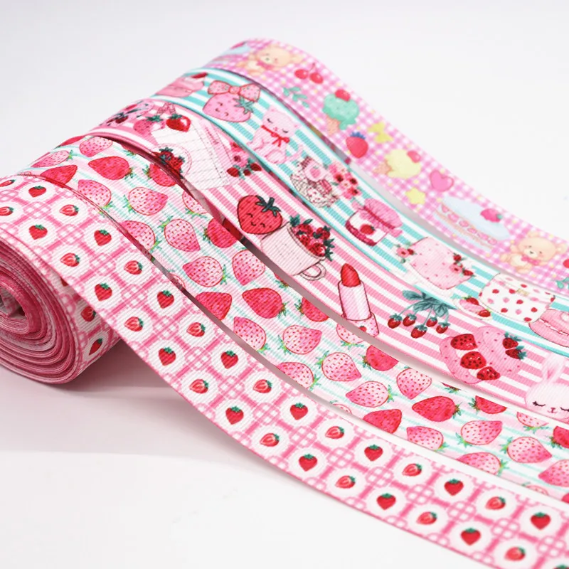 10 Yards Grosgrain Ribbon Strawberry Cake Printed Ribbon 1" 25MM For Hair Bows DIY Crafts Handmade Accessories M19062601
10 Yards Grosgrain Ribbon Strawberry Cake Printed Ribbon 1" 25MM For Hair Bows DIY Crafts Handmade Accessories M19062601