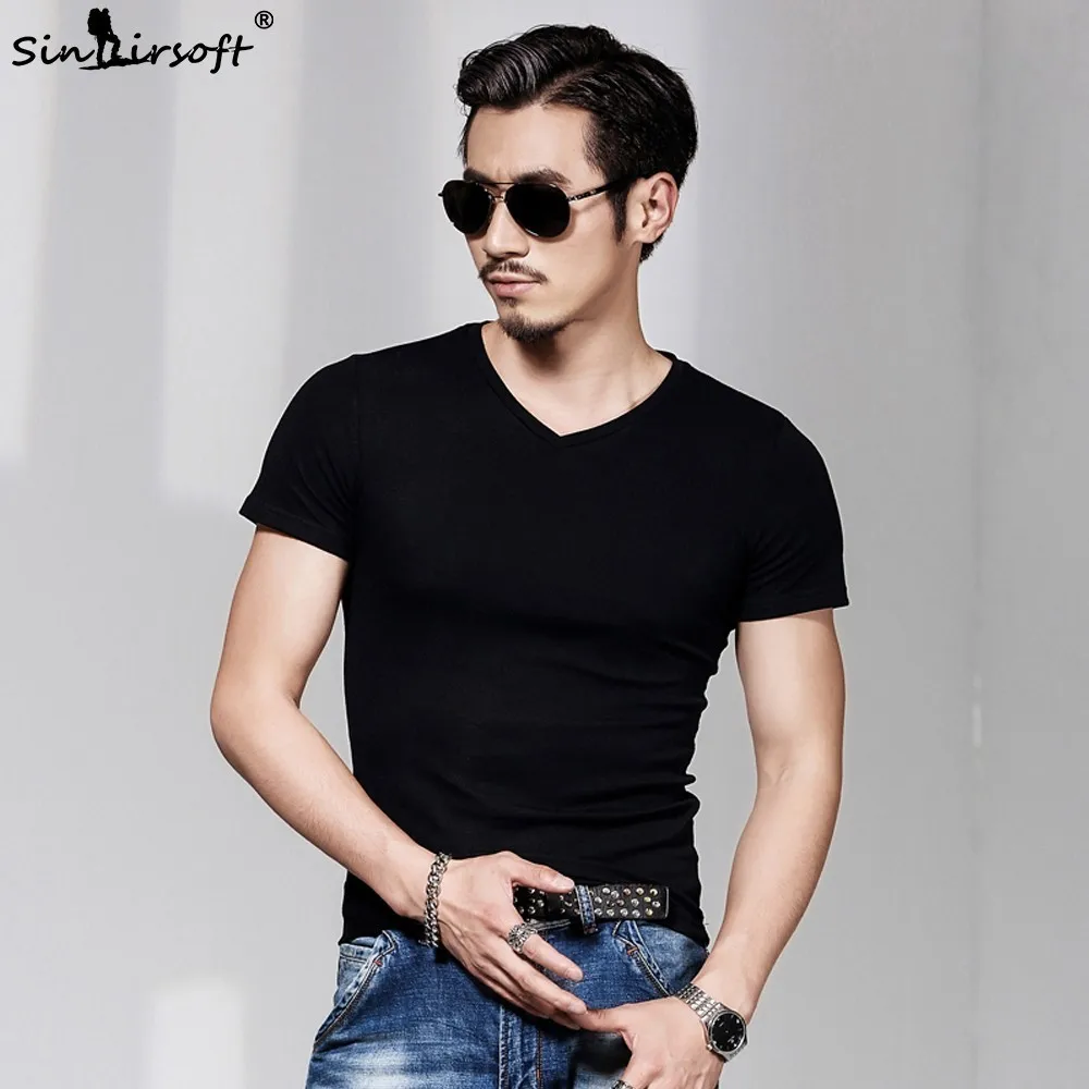 Summer Men's Casual Elastic T-Shirt Cotton Fashion Slim Short Sleeve Quality Men's T Shirt Black White T Shirt Free Shipping
Summer Men's Casual Elastic T-Shirt Cotton Fashion Slim Short Sleeve Quality Men's T Shirt Black White T Shirt Free Shipping