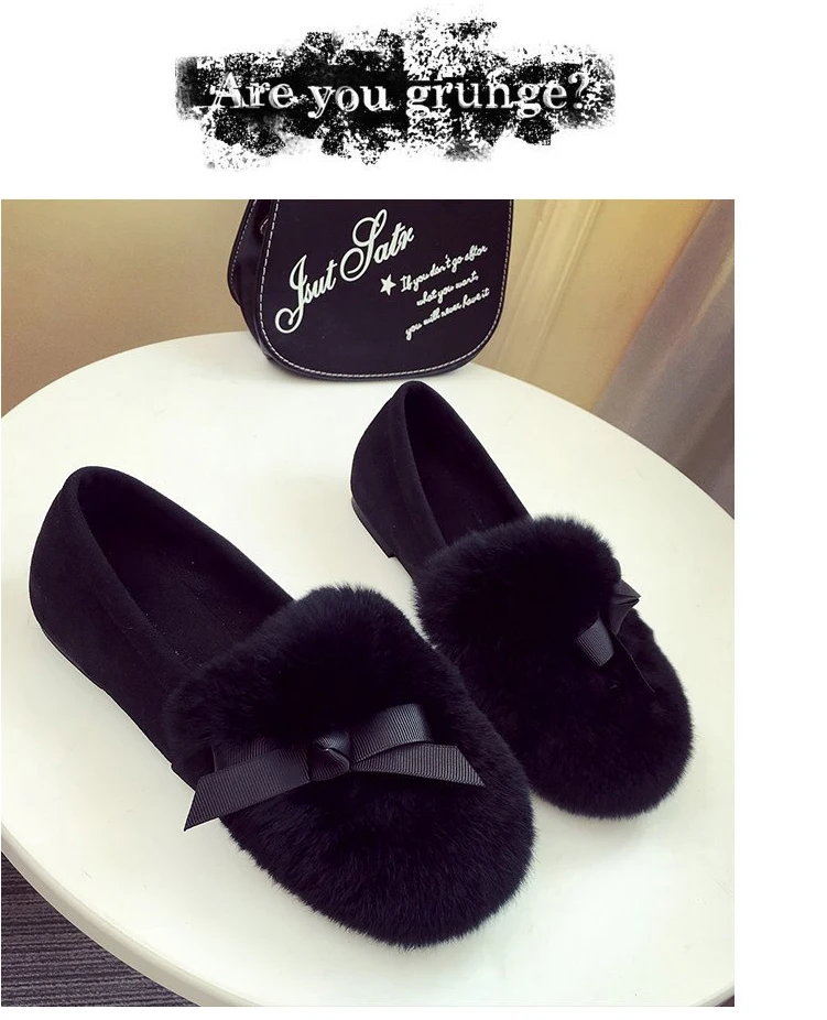 Fashion Lady Flcok Ankle Slip-On Booties 2018 New Autumn And Winter Women Warm Round Toe Short Plush Solid Shoe Size 35-40 M8D58 (30)