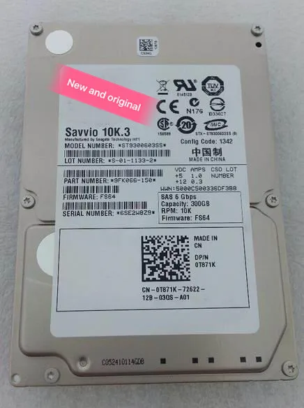 100% новый в коробке 3 года гарантии 300G SAS 2 5 10K 0T871K R720 R610 R420 нужно больше углов