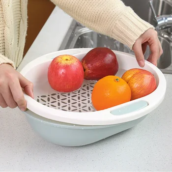 Blue/Pink/Purple Kitchen Drain Basket Fruit Vegetable Washing Basket Plastic Kitchen Tools Double-Layer Storage Basket Organizer
Blue/Pink/Purple Kitchen Drain Basket Fruit Vegetable Washing Basket Plastic Kitchen Tools Double-Layer Storage Basket Organizer