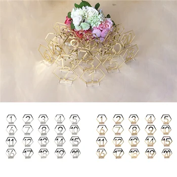 1-20 Seat Card Hollow Hexagon Table Number Signs for Wedding Party Decoration Acrylic Number Place Holder Wedding Supplies
1-20 Seat Card Hollow Hexagon Table Number Signs for Wedding Party Decoration Acrylic Number Place Holder Wedding Supplies