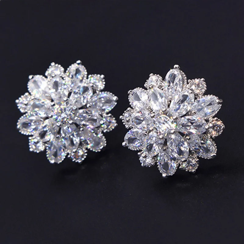 New Design Wedding Jewelry Luxury Clear AAA Austrian Zircon Earrings Elegant Flower Stud Earrings For Women
New Design Wedding Jewelry Luxury Clear AAA Austrian Zircon Earrings Elegant Flower Stud Earrings For Women