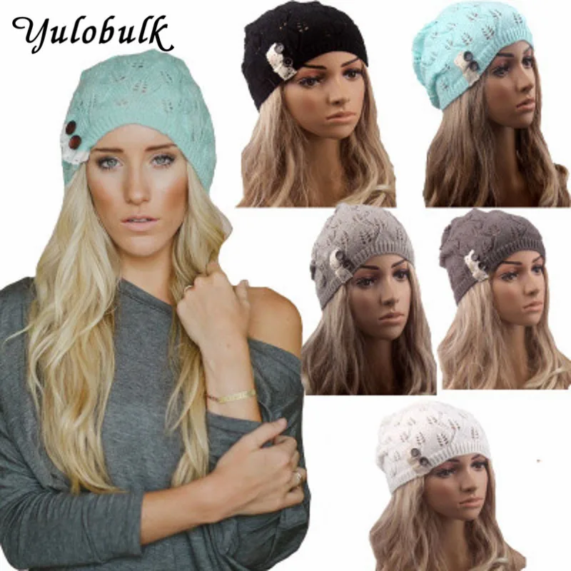 Modern Lace Button Leaves Hollow Out Knitting Hat Fashion Accessories winter hats for women Blue,White,Gray,Black
Modern Lace Button Leaves Hollow Out Knitting Hat Fashion Accessories winter hats for women Blue,White,Gray,Black
