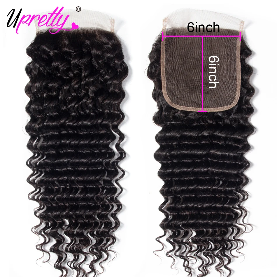 Upretty 6x6 Lace Closure Pre Plucked Brazilian Deep Wave Curly Remy Human Hair Closure Free Middle Part Swiss Lace Top Closure
Upretty 6x6 Lace Closure Pre Plucked Brazilian Deep Wave Curly Remy Human Hair Closure Free Middle Part Swiss Lace Top Closure