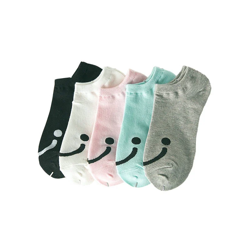 Women's casual cute smiling face boat socks simple fashion pure color cotton female sock 5pairs/lot soft comfortable ankle socks
Women's casual cute smiling face boat socks simple fashion pure color cotton female sock 5pairs/lot soft comfortable ankle socks
