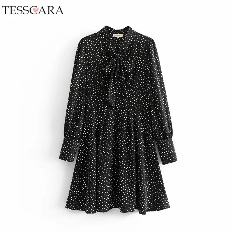 TESSCARA Women Elegant Dot Dress Festa Female Office Lady Vintage Designer Party Robe High Quality Casual Chiffon Black Vestidos
TESSCARA Women Elegant Dot Dress Festa Female Office Lady Vintage Designer Party Robe High Quality Casual Chiffon Black Vestidos