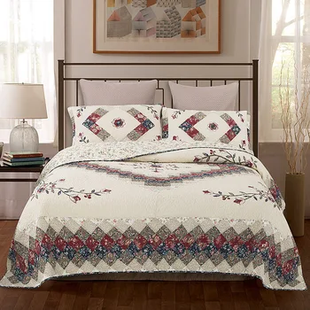 Luxury American Pastoral Style 100% Cotton Embroidery Quilt Set 3PCS Quilted Bedspread Bed Cover Bed Sheet Blanket Pillowcases
Luxury American Pastoral Style 100% Cotton Embroidery Quilt Set 3PCS Quilted Bedspread Bed Cover Bed Sheet Blanket Pillowcases