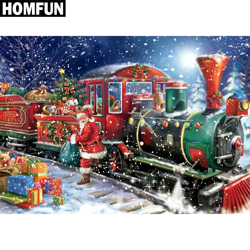 HOMFUN Full Square/Round Drill 5D DIY Diamond Painting "Christmas train" Embroidery Cross Stitch 5D Home Decor Gift A00929
HOMFUN Full Square/Round Drill 5D DIY Diamond Painting "Christmas train" Embroidery Cross Stitch 5D Home Decor Gift A00929
