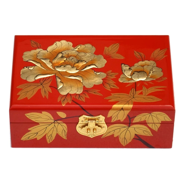Retro double hand handmade jewelry lacquer jewelry box wood solid wood simple storage box jewelry box 2 layers Gold peony flower
Retro double hand handmade jewelry lacquer jewelry box wood solid wood simple storage box jewelry box 2 layers Gold peony flower