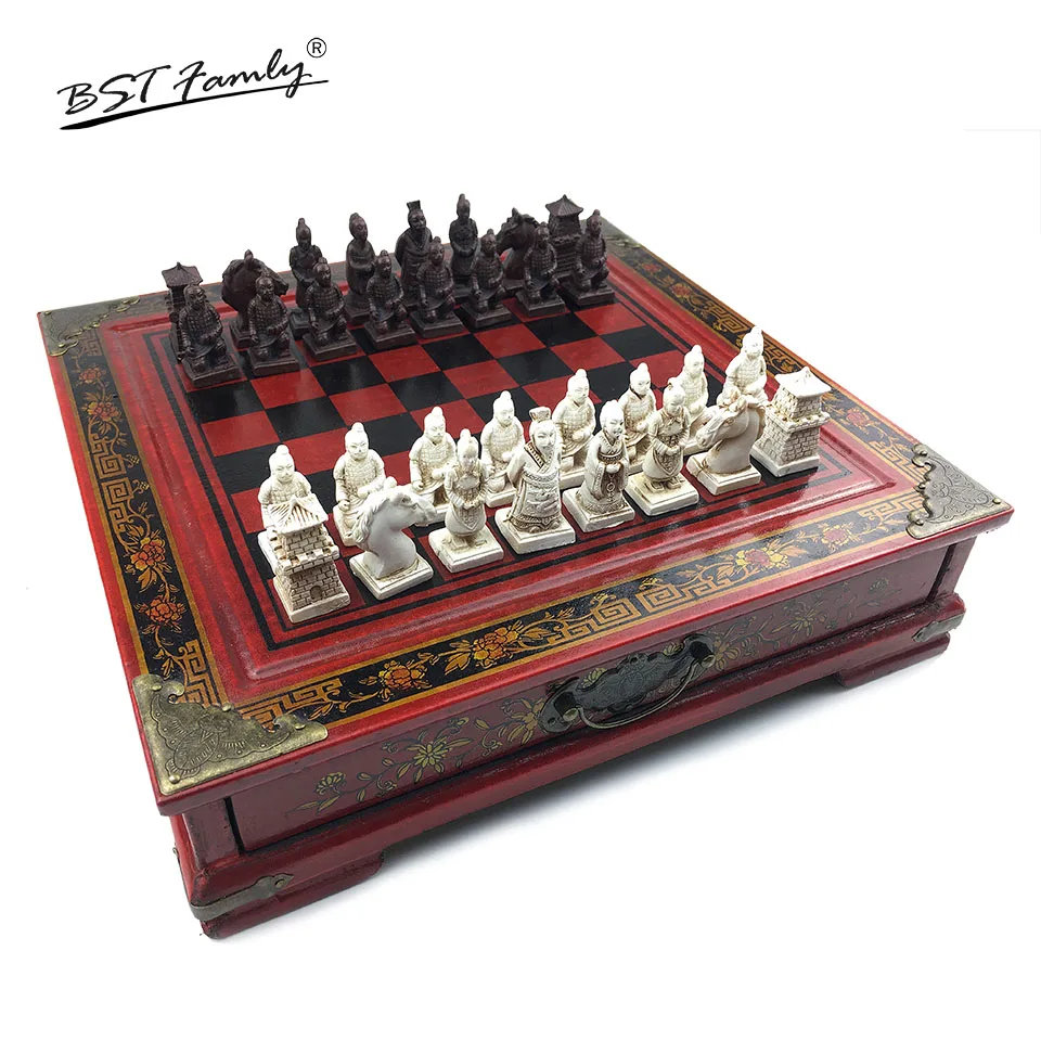 Wooden Chess Set Terra Cotta Warriors or Manchu troops International Chess Game Resin Chess Pieces Wooden Cassette Chessboard 57
Wooden Chess Set Terra Cotta Warriors or Manchu troops International Chess Game Resin Chess Pieces Wooden Cassette Chessboard 57