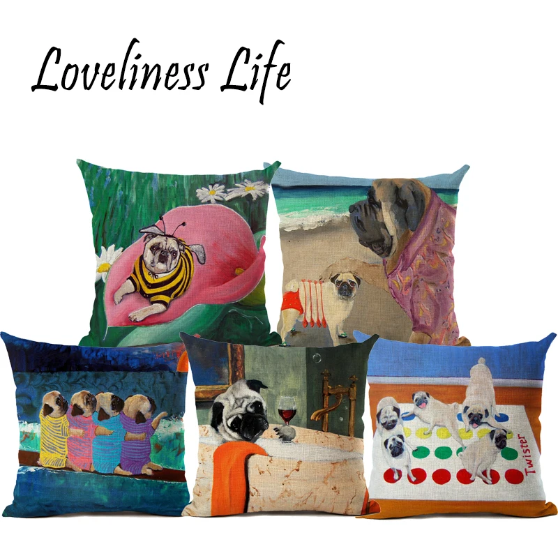 Cushion Cover Animal French Bulldog Pug Dog Print Cotton Linen Car Seat Chair Beds Home Decor Cushion Cover Throw Pillow Case
Cushion Cover Animal French Bulldog Pug Dog Print Cotton Linen Car Seat Chair Beds Home Decor Cushion Cover Throw Pillow Case