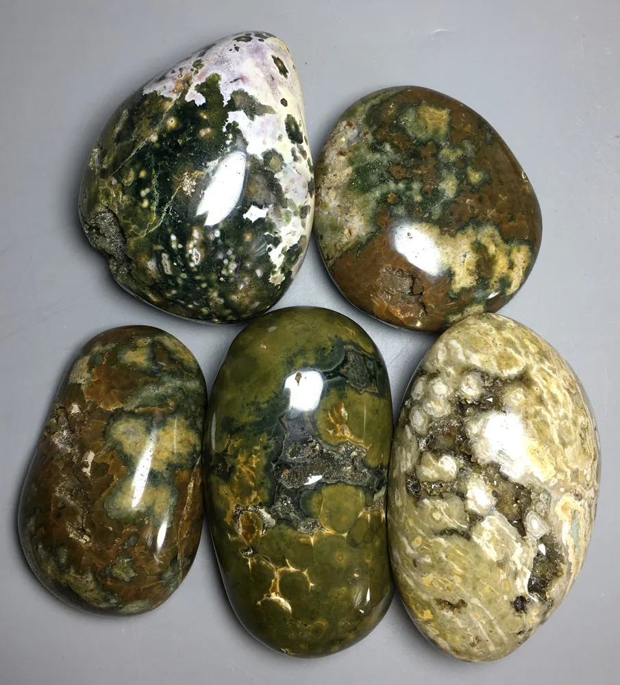 1047g 5pcs Hot sale RARE NATURAL OCEAN JASPER QUARTZ CRYSTAL egg HEALING wedding souvenirs stone
1047g 5pcs Hot sale RARE NATURAL OCEAN JASPER QUARTZ CRYSTAL egg HEALING wedding souvenirs stone