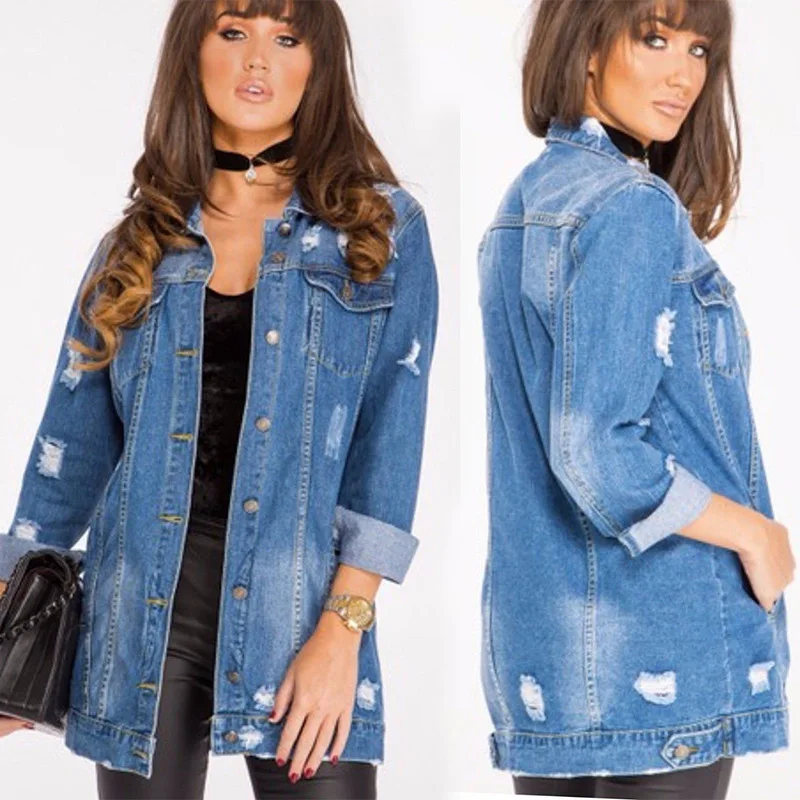 Solid Turn-down Collar Loose Casual Short Denim Jacket Woman Basic Outerwear Coat Top Base Blue Fashionable Denim Feminine MP173
Solid Turn-down Collar Loose Casual Short Denim Jacket Woman Basic Outerwear Coat Top Base Blue Fashionable Denim Feminine MP173