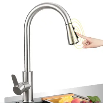 Kitchen Faucet Hot and Cold Single Handle Pull Out Faucet 360 Degree Swivel Mix Water Stainless Steel Kitchen Water Tap
Kitchen Faucet Hot and Cold Single Handle Pull Out Faucet 360 Degree Swivel Mix Water Stainless Steel Kitchen Water Tap