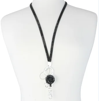 Newest 1pcs Black Color Bling Crystal Rhinestone Retractable Lanyard with Badge Reel ID Badge Holder Office Supplies
Newest 1pcs Black Color Bling Crystal Rhinestone Retractable Lanyard with Badge Reel ID Badge Holder Office Supplies