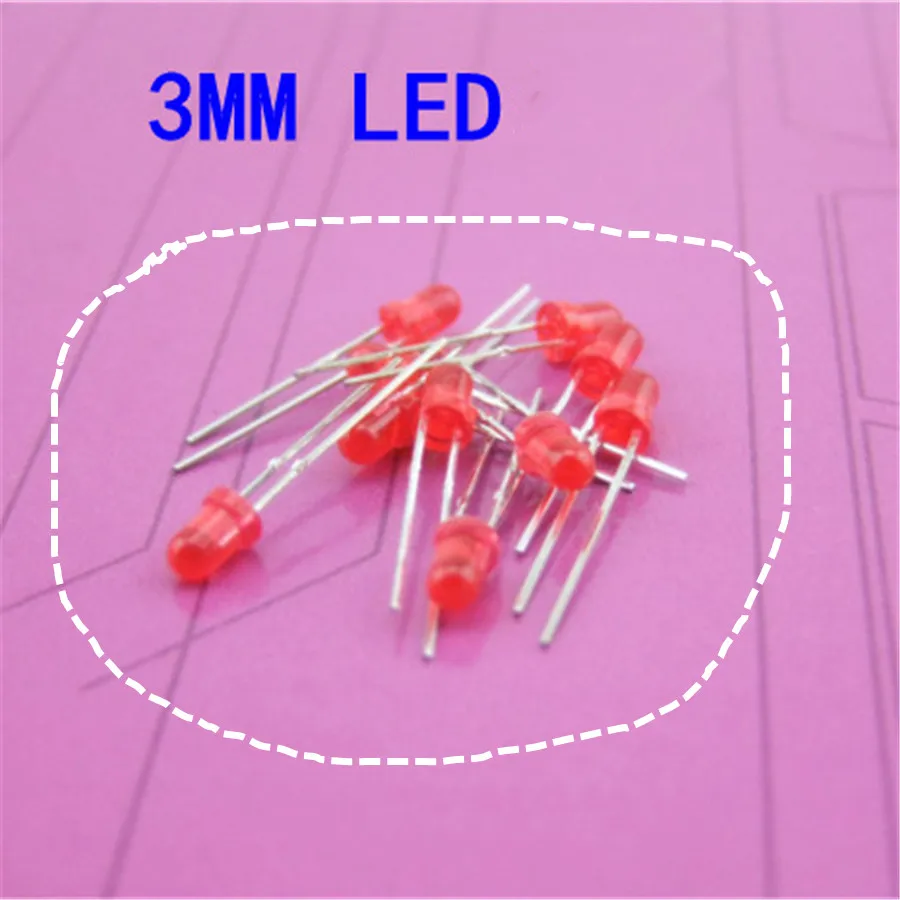 K862b Diameter 3mm LED Red Light 1.8-2.5V Light Emitting Diode DIY Toys Making Festival and Party
K862b Diameter 3mm LED Red Light 1.8-2.5V Light Emitting Diode DIY Toys Making Festival and Party