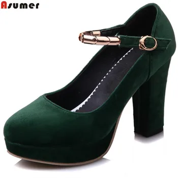 ASUMER black wine red fashion spring autumn ladies shoes buckle platform super high women flock high heels shoes big size 34-43
ASUMER black wine red fashion spring autumn ladies shoes buckle platform super high women flock high heels shoes big size 34-43