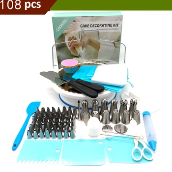 108Pcs/Set Multifunction Cake Turntable Set Pastry Tube Fondant Tool Kitchen Dessert Baking Pastry Supplies
108Pcs/Set Multifunction Cake Turntable Set Pastry Tube Fondant Tool Kitchen Dessert Baking Pastry Supplies