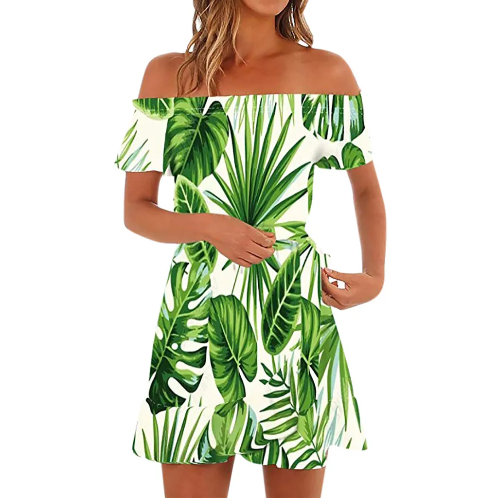 Summer Dress Women Boho Women Off Shoulder Short Sleeve Print Dress Ladies Casual Loose Party Dresses vestidos #N05
Summer Dress Women Boho Women Off Shoulder Short Sleeve Print Dress Ladies Casual Loose Party Dresses vestidos #N05