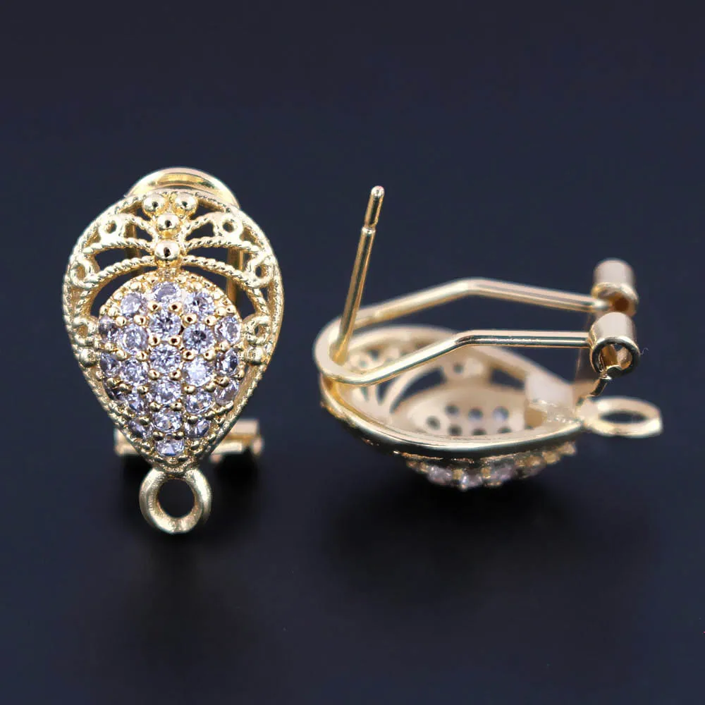 Micro Paved Zircon CZ Clip Back Earrings Post with Loop Connector Drop Base Metal Findings DIY African Bridal Earrings Rose Gold
Micro Paved Zircon CZ Clip Back Earrings Post with Loop Connector Drop Base Metal Findings DIY African Bridal Earrings Rose Gold