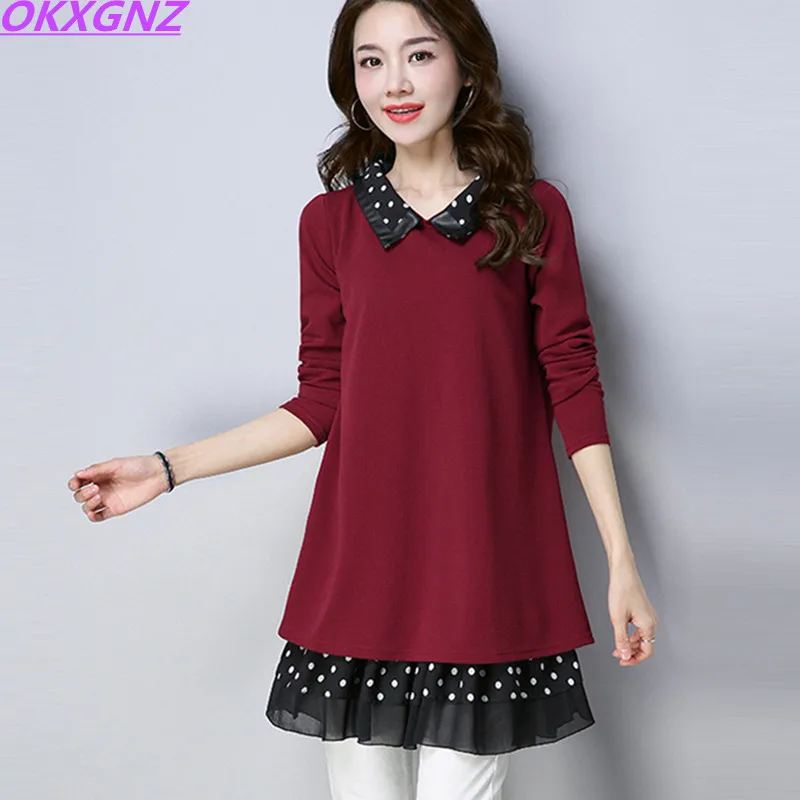 Plus Size 5XL Women T-shirt 2018 New Spring Fashion Fake Two Women Tops Loose Winter Primer Shirt High-quality Casual Women Tops
Plus Size 5XL Women T-shirt 2018 New Spring Fashion Fake Two Women Tops Loose Winter Primer Shirt High-quality Casual Women Tops
