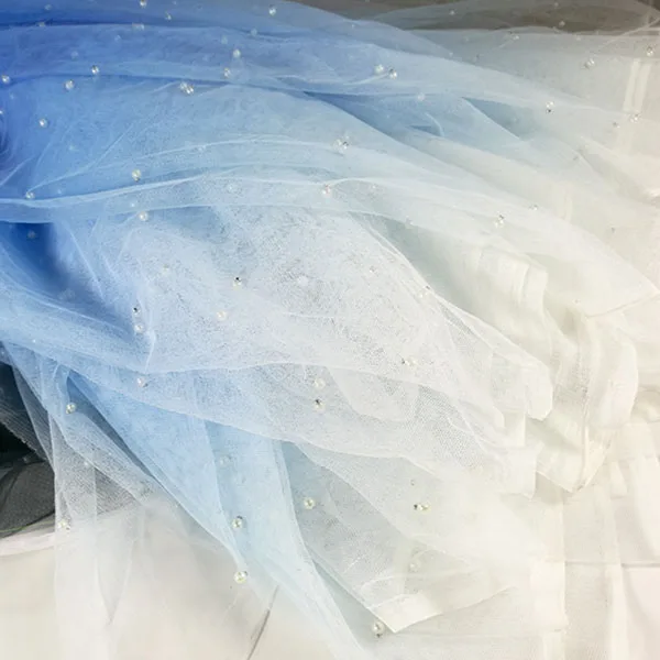 free shipping Dark blue blue white beaded pearl mesh gradient fabric soft gradient dress wedding dress transparent fabric
free shipping Dark blue blue white beaded pearl mesh gradient fabric soft gradient dress wedding dress transparent fabric