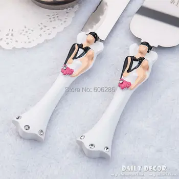 80pcs(40sets)/LOT Resin stainless steel bride and groom wedding cake knife and serving set Wedding cake knife + cake shovel set
80pcs(40sets)/LOT Resin stainless steel bride and groom wedding cake knife and serving set Wedding cake knife + cake shovel set