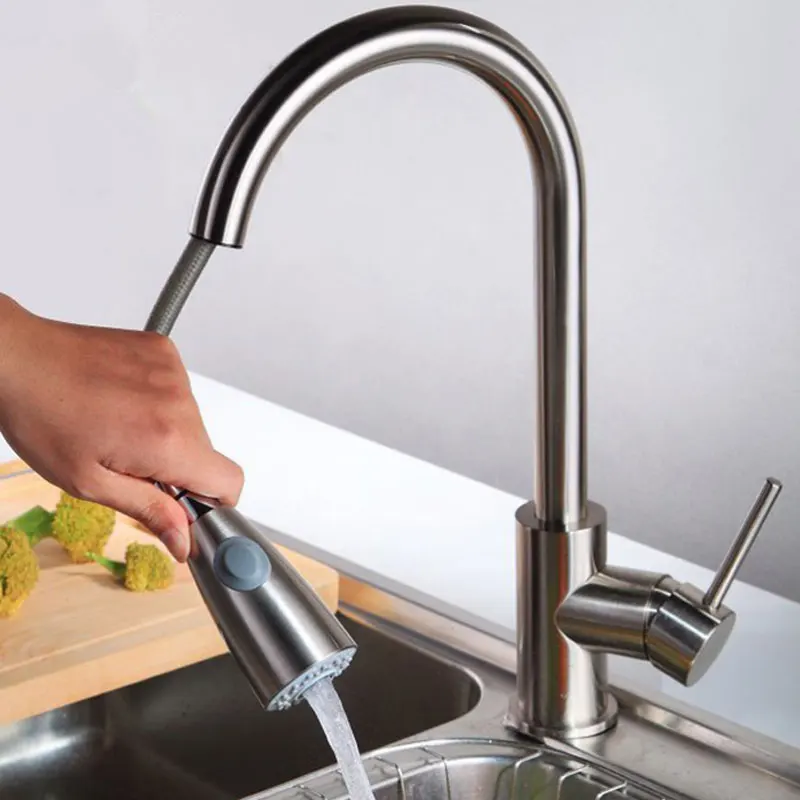 Cold and hot mixer water pull out faucet in kitchen sink faucet deck mounted brushed single hole 360 degress
Cold and hot mixer water pull out faucet in kitchen sink faucet deck mounted brushed single hole 360 degress
