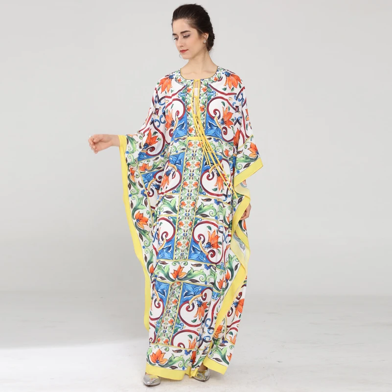 high quality Women's Batwing Sleeve fashion Loose long dress new designer runway bow print Holidays Casual Maxi dress
high quality Women's Batwing Sleeve fashion Loose long dress new designer runway bow print Holidays Casual Maxi dress