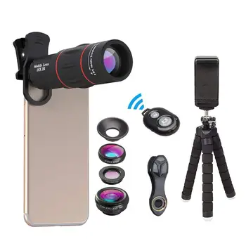 Phone Photography Kit 18X Monocular Telescope Lens with Phone Tripod, Remote Shutter for iPhone X 8 7 Plus Samsung Smartphone
Phone Photography Kit 18X Monocular Telescope Lens with Phone Tripod, Remote Shutter for iPhone X 8 7 Plus Samsung Smartphone